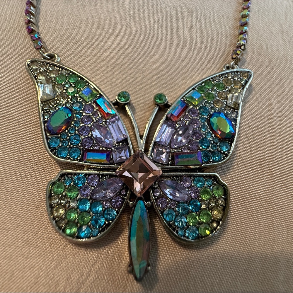 Betsey Johnson Multicolor Butterfly Necklace